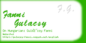 fanni gulacsy business card